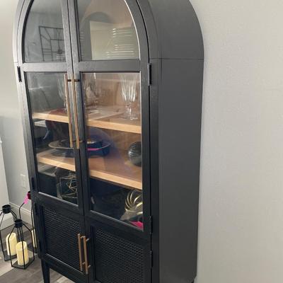 Enzo black storage cabinet with arch top ONLY