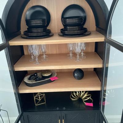 Enzo black storage cabinet with arch top ONLY
