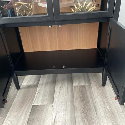 Enzo black storage cabinet with arch top ONLY