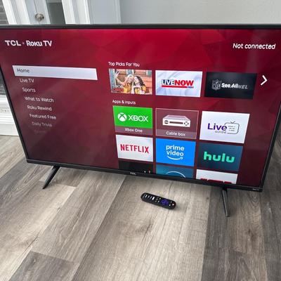 43” TCL Smart TV with Roku remote
