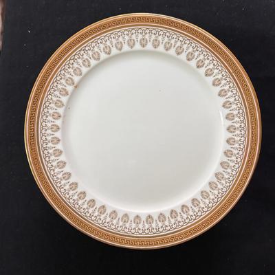 12 Vtg Royal Cauldon Ltd England Bone China Plates H1640 Gold Greek Key