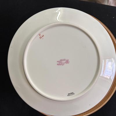 12 Vtg Royal Cauldon Ltd England Bone China Plates H1640 Gold Greek Key