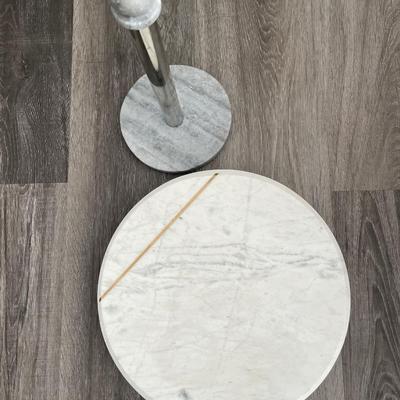 Marble turn table and paper towel holder