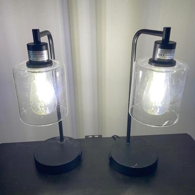 2 industrial style touch lamps with plug in