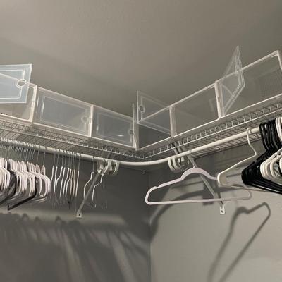 Master bedroom closet accessories and fan