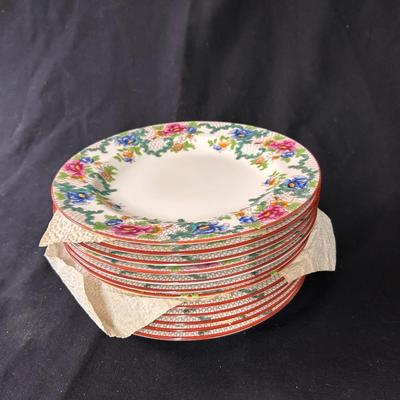 12 Cauldon England # 9614 Bone China Tea/Salad/Lunch Plate Floradora Style