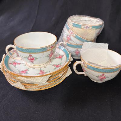 5 Minton's bone china teacups & saucers