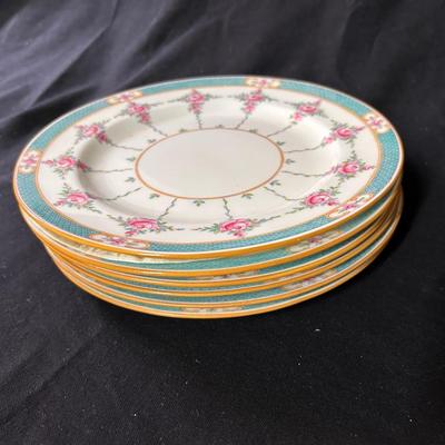 6 Minton's Bone china luncheon / tea plates "Persian Rose"