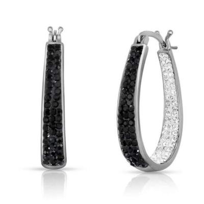 Black And White Swarovski Crystal Earrings