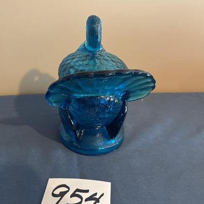 Vintage Glass Turkey Candy Dish