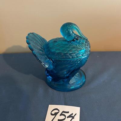 Vintage Glass Turkey Candy Dish