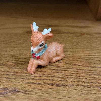 Vintage Enesco Christmas Deer Figurines