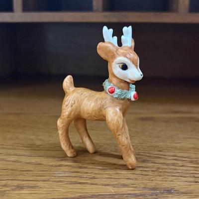 Vintage Enesco Christmas Deer Figurines