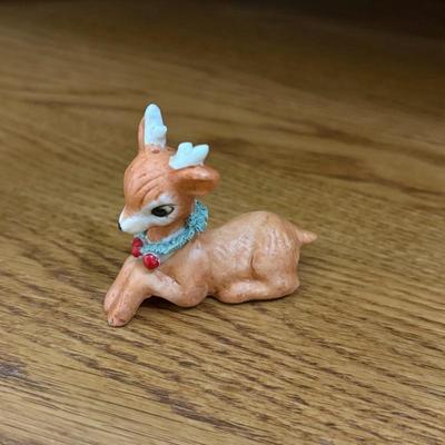 Vintage Enesco Christmas Deer Figurines