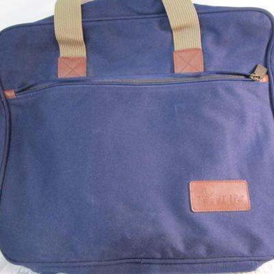 New Canvas briefcase, 2 vintage change purses