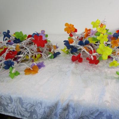 2 - 100-light strings with flower covers