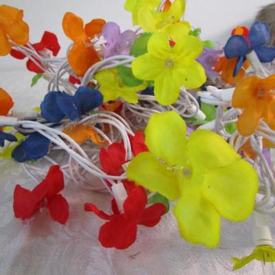 2 - 100-light strings with flower covers