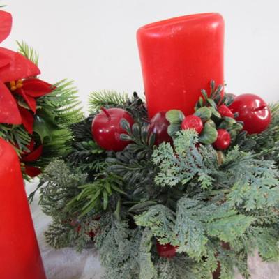 3 Christmas centerpieces (1 with candle)
