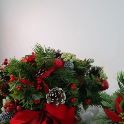 3 Christmas centerpieces (1 with candle)