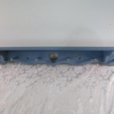 Blue wood coat rack