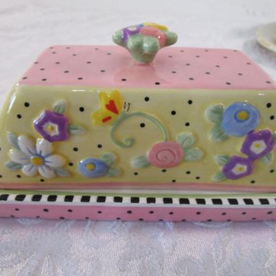 Mary Engelbreit decorative covered butter dish