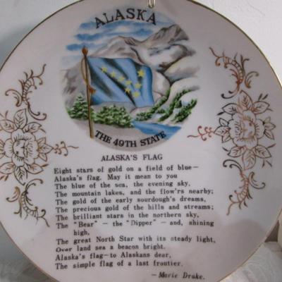 2 Vintage 8" Alaska plates with hangers