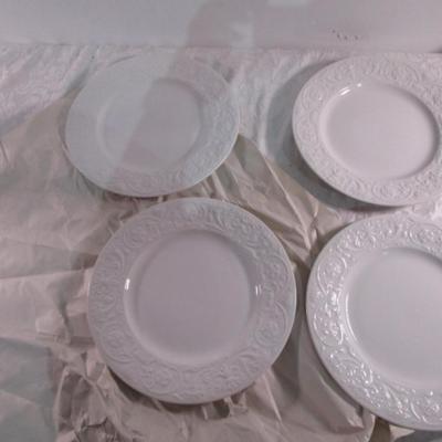 4 White 10" dinner plates from Italy