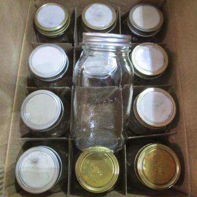 12 regular mouth qt. canning jars