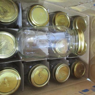12 regular mouth qt. canning jars