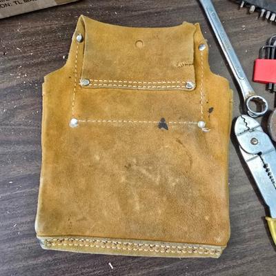 Hand Tool Grab Bag – Wrenches, Screwdrivers, Hex Keys, Pliers + Leather Tool Pouch
