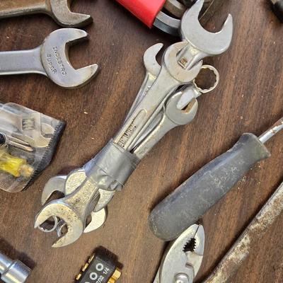Hand Tool Grab Bag – Wrenches, Screwdrivers, Hex Keys, Pliers + Leather Tool Pouch