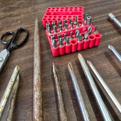 Hand Tool Lot – Screwdrivers, Pliers, Tin Snips, Bits & More