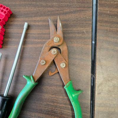 Hand Tool Lot – Screwdrivers, Pliers, Tin Snips, Bits & More