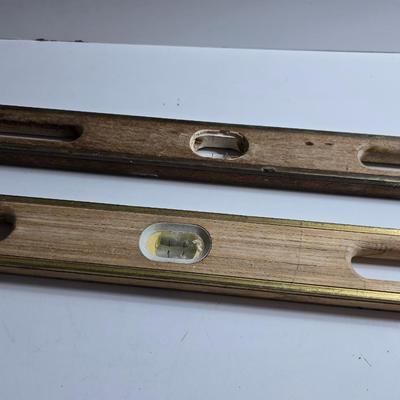 3 Vintage Wooden Levels – 24", 36", and 48"