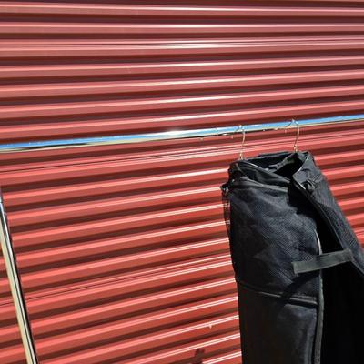Rolling Chrome Garment Rack with Hanging Storage / Garment Bag