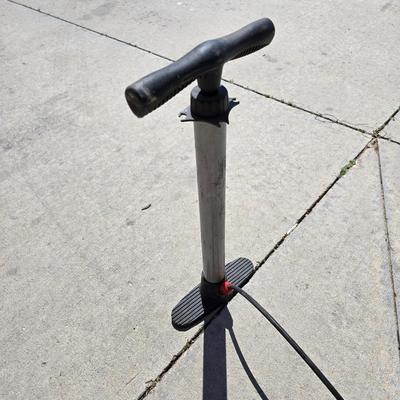 Floor-Style Bicycle Air Pump with two Heavy-Duty Cable Locks