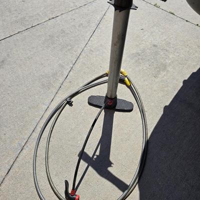 Floor-Style Bicycle Air Pump with two Heavy-Duty Cable Locks