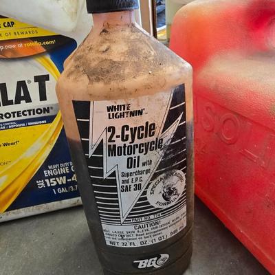 Lot of Mixed Motor Oils, Fuel Additives & Fuel Can