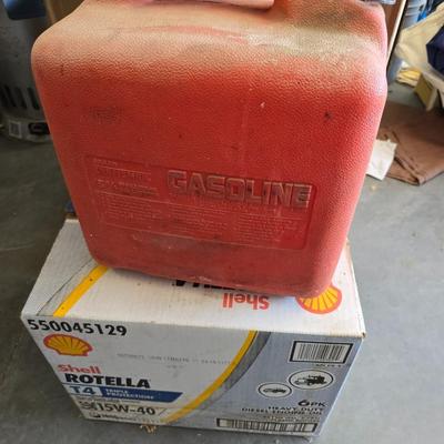 Gasoline Can & Shell Rotella Diesel Oil