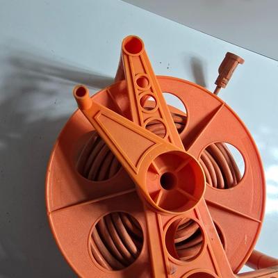Orange Extension Cord Reel – Hand Crank with Built-In Cord