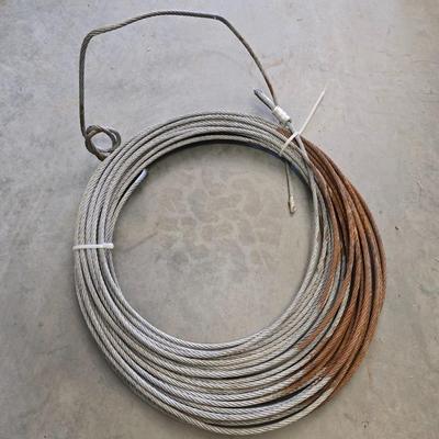 Steel Cable Coil and assortment of small Chain