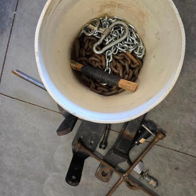 Heavy-Duty Shop Lot – Bucket of Chain, Hitches, and Hardware