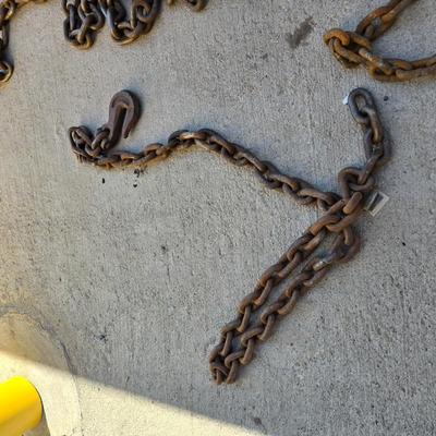 Heavy-Duty Tow Chain with Multiple Hooks and smaller chain sections