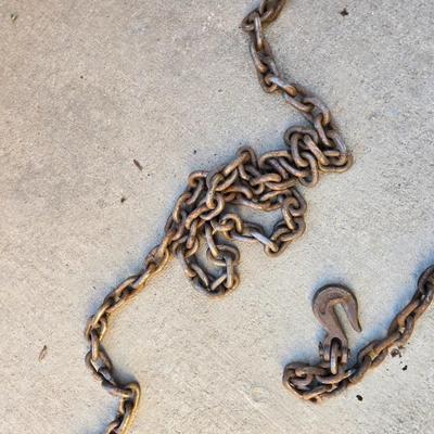Heavy-Duty Tow Chain with Multiple Hooks and smaller chain sections