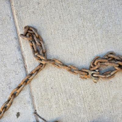 Heavy-Duty Tow Chain with Multiple Hooks and smaller chain sections
