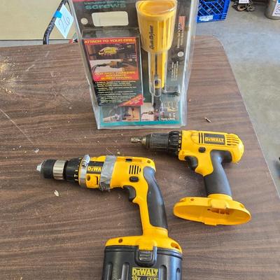 DeWalt 18V Drill Lot with Quik Driver Attachment