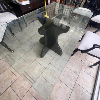 Beveled Glass Top Pedestal Table Plus Chairs ( BSR-RG)