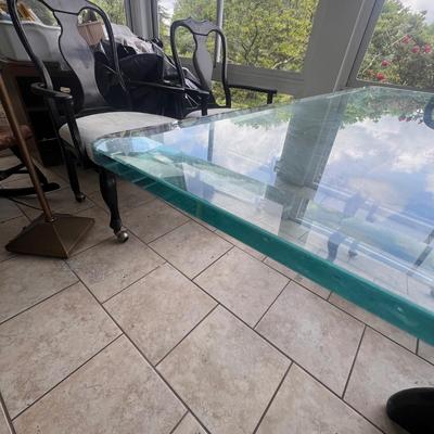 Beveled Glass Top Pedestal Table Plus Chairs ( BSR-RG)