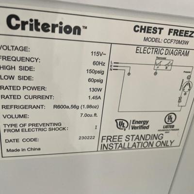 Criterion chest freezer