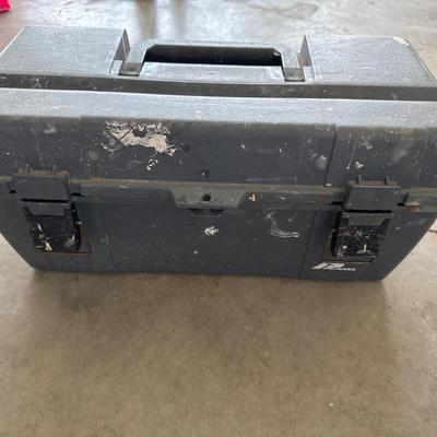 Gray toolbox with tools